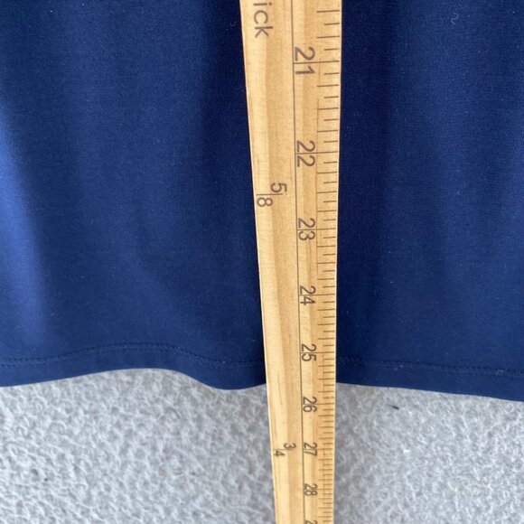 Chicos Top Womens 3 US Extra Large Alamo Navy Striped Asymmetric Short Sleeves - Picture 9 of 12